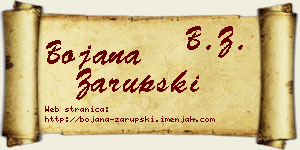 Bojana Zarupski vizit kartica